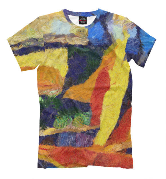Мужская футболка с изображением Цветные краски цвета Молочно-белый