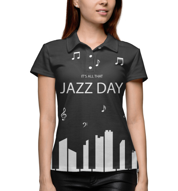 Женское поло с изображением Jazz day цвета Белый