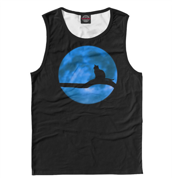 Майка для мальчика с изображением Кот на ветке цвета Белый