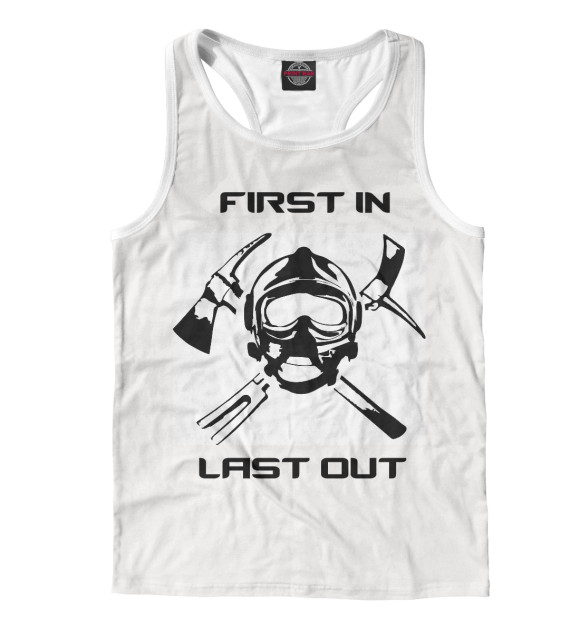 Мужская майка-борцовка с изображением Пожарно-спасательная служба цвета Белый