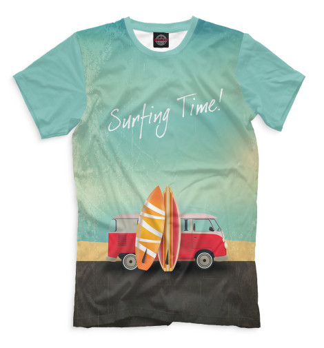 

Футболки Print Bar, Серый, Surfing Time!
