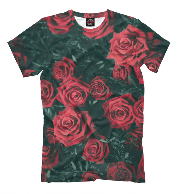 Мужская футболка с изображением Розы цвета Молочно-белый