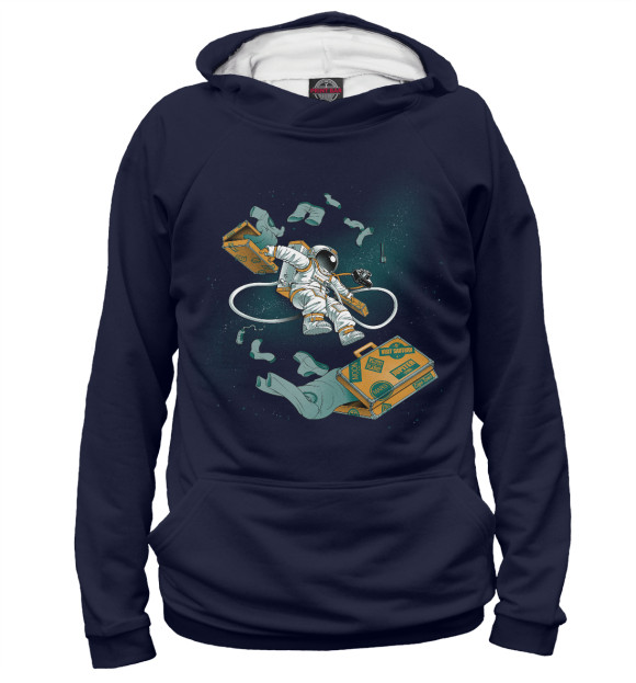 Женское худи с изображением Космический турист цвета Белый