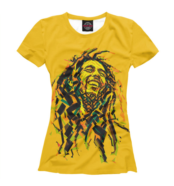Женская футболка с изображением Bob Marley арт цвета Белый