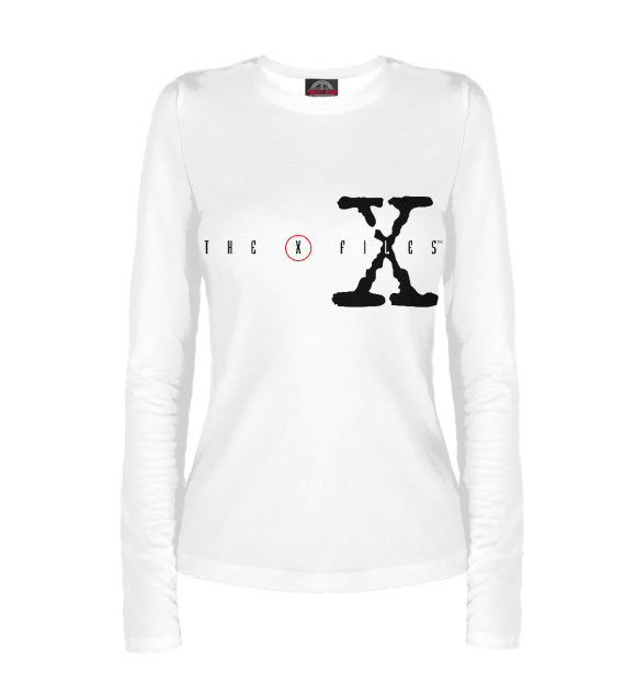 Женский лонгслив с изображением The X-Files logo цвета Белый