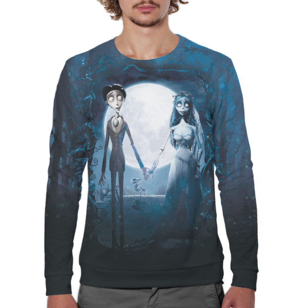 Мужской свитшот с изображением Труп невесты цвета Белый
