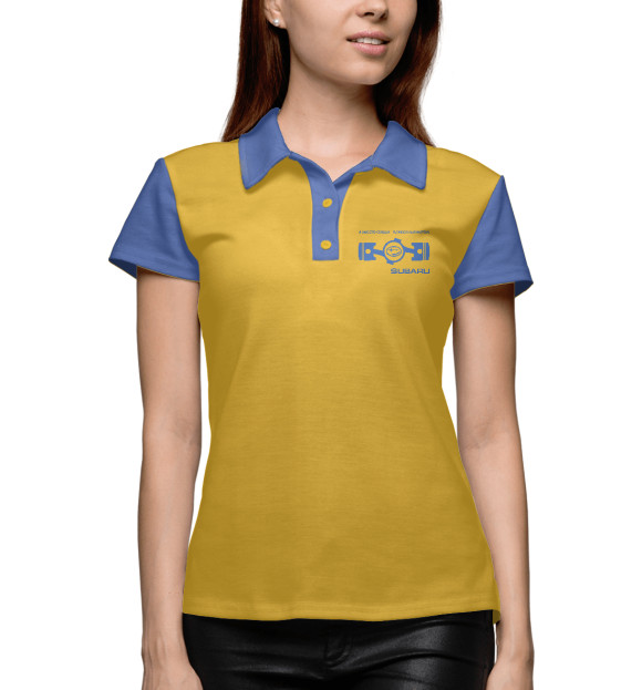 Женское поло с изображением Пламенный мотор цвета Белый