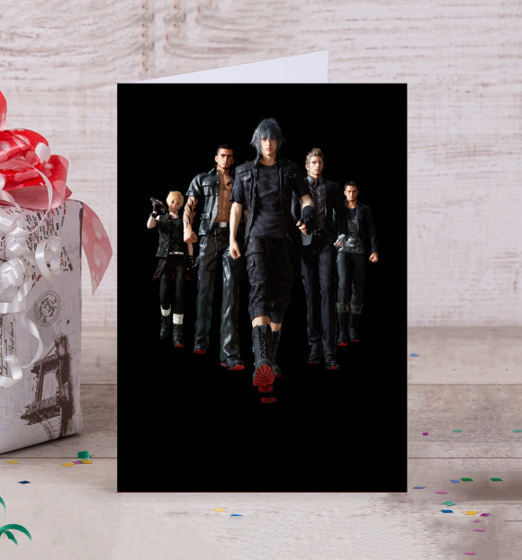 Открытка с притом Final Fantasy XV цвета Белый Открытка с изображением Final Fantasy XV цвета Белый