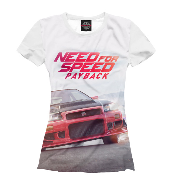 Футболка для девочек с изображением Need For Speed цвета Белый