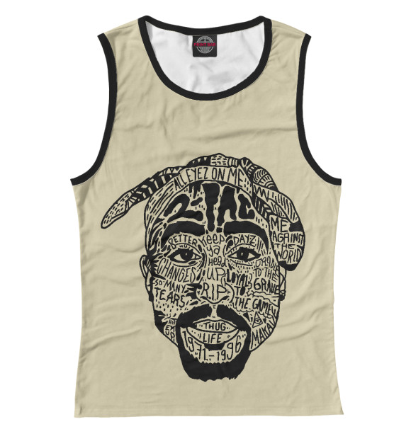 Майка для девочки с изображением 2Pac цвета Белый
