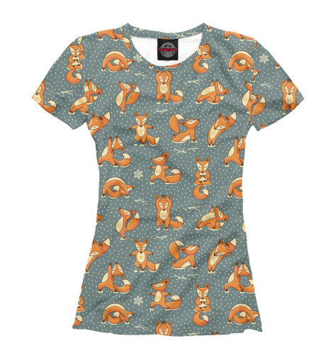 

Футболки Print Bar, Белый, Foxes yoga