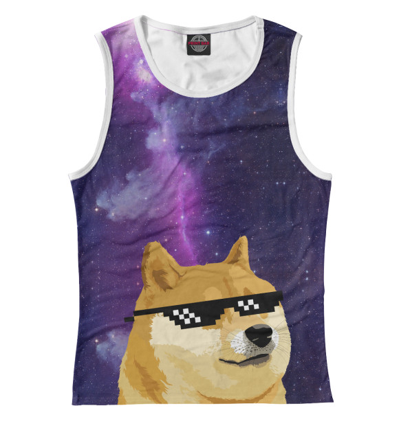 Майка для девочки с изображением Doge мем deal with it космос (с двух сторон) цвета Белый