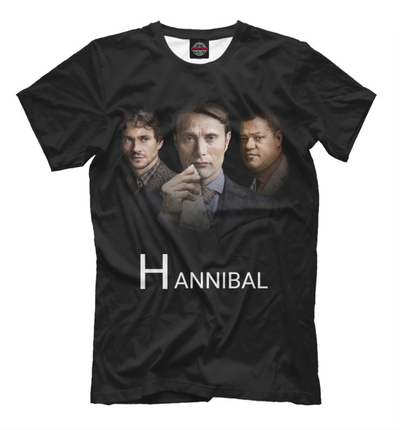 Мужская футболка с изображением HANNIBAL цвета Черный