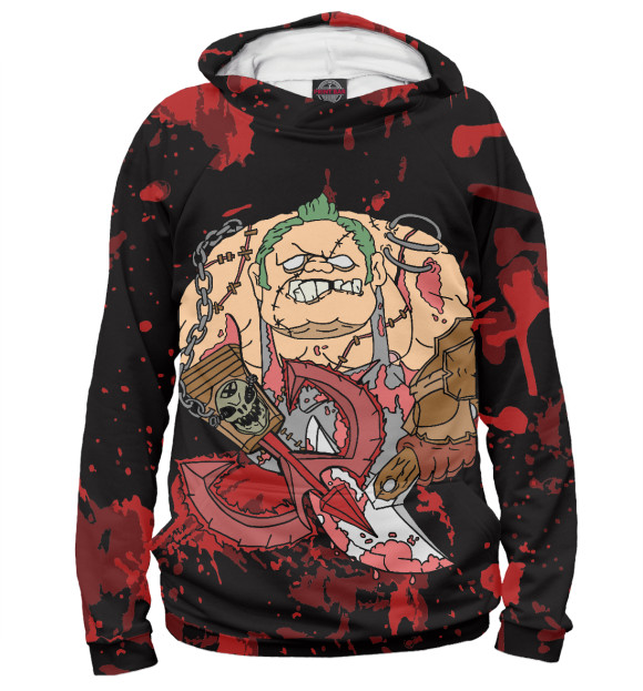 Женское худи с изображением Pudge цвета Белый