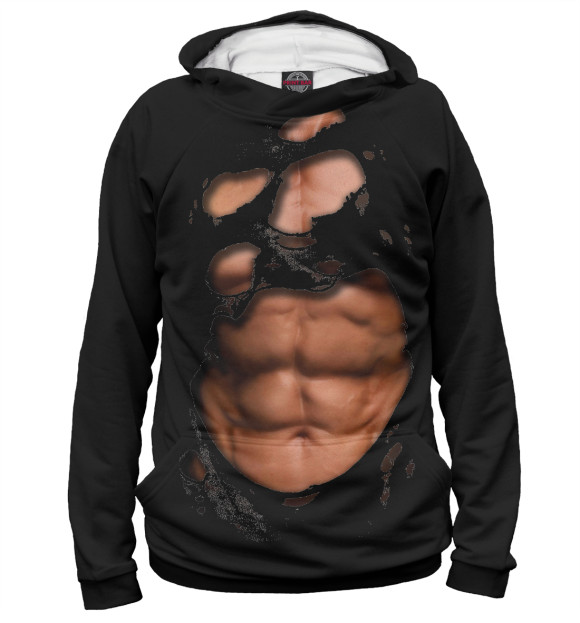 Женское худи с изображением Спортивное тело цвета Белый