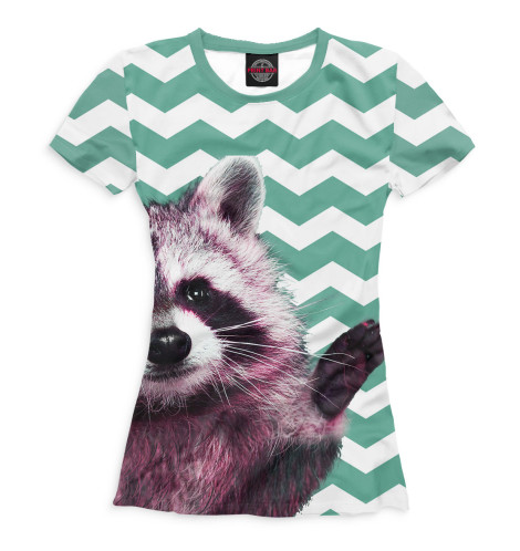 

Футболки Print Bar, Белый, Енот