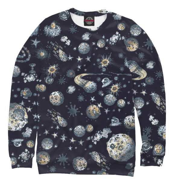 Мужской свитшот с изображением Космос цвета Белый
