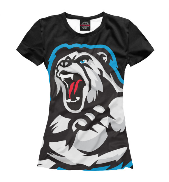 Футболка для девочек с изображением Медведь цвета Белый