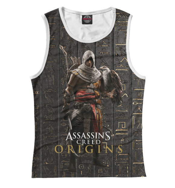 Майка для девочки с изображением Assassin's Creed Origins цвета Белый