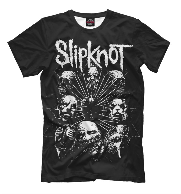 Мужская футболка с изображением Slipknot цвета Черный