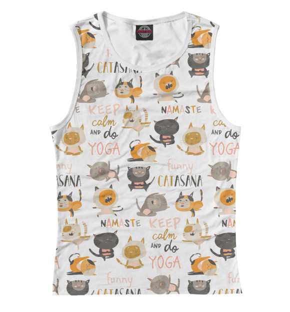 Женская майка с изображением Yoga цвета Белый