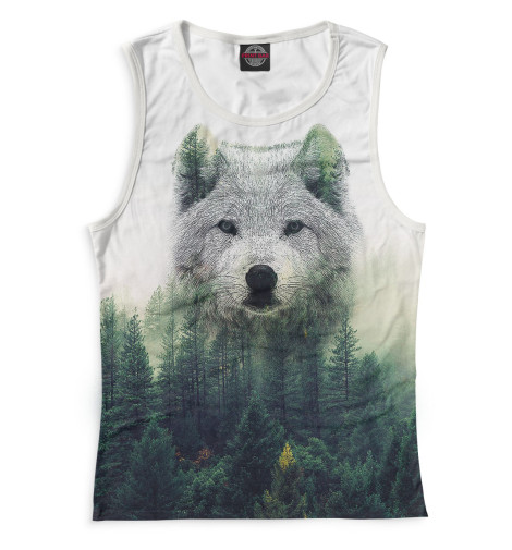 

Майки Print Bar, Белый, Волк