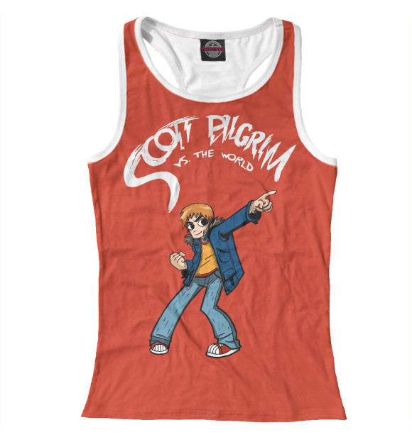 Женская майка-борцовка с изображением Scott Pilgrim vs The world цвета Белый