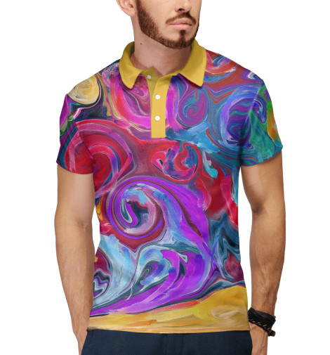 

Поло Print Bar, Белый, Живописные краски