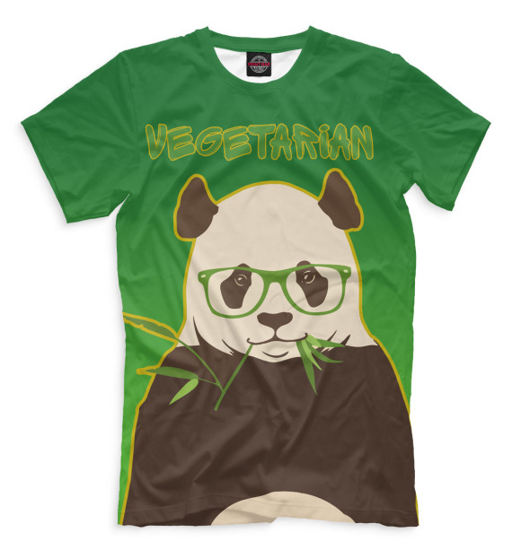 Мужская футболка с изображением Vegetarian цвета Зеленый