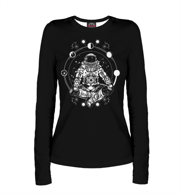 Женский лонгслив с изображением Астронавт цвета Белый