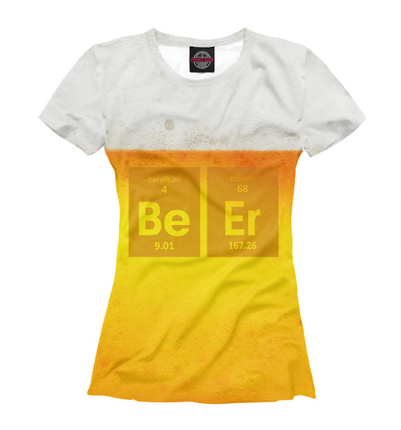 Женская футболка с изображением Beer цвета Белый