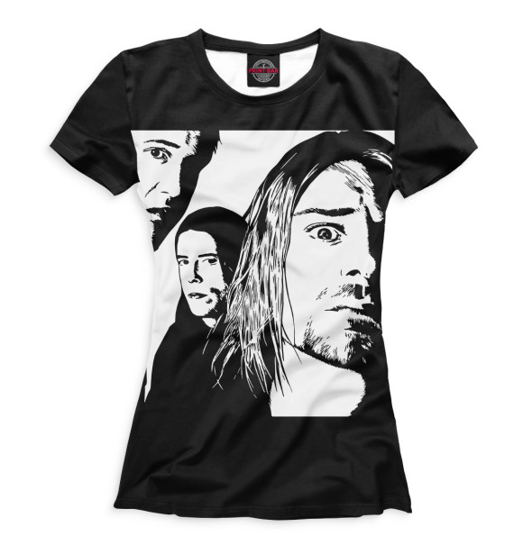 Женская футболка с изображением Nirvana цвета Белый