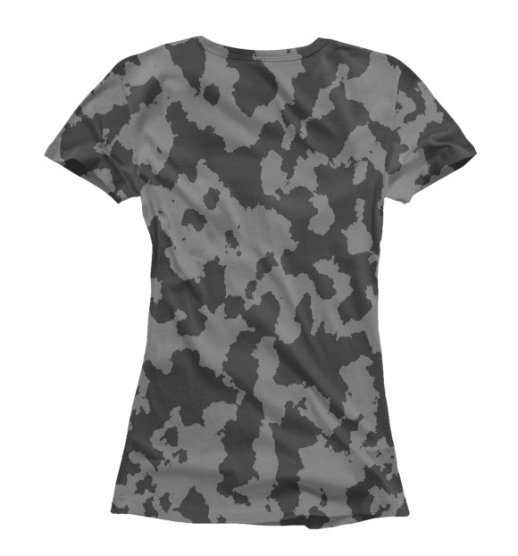 Женская футболка с изображением Серый Камуфляж цвета Белый