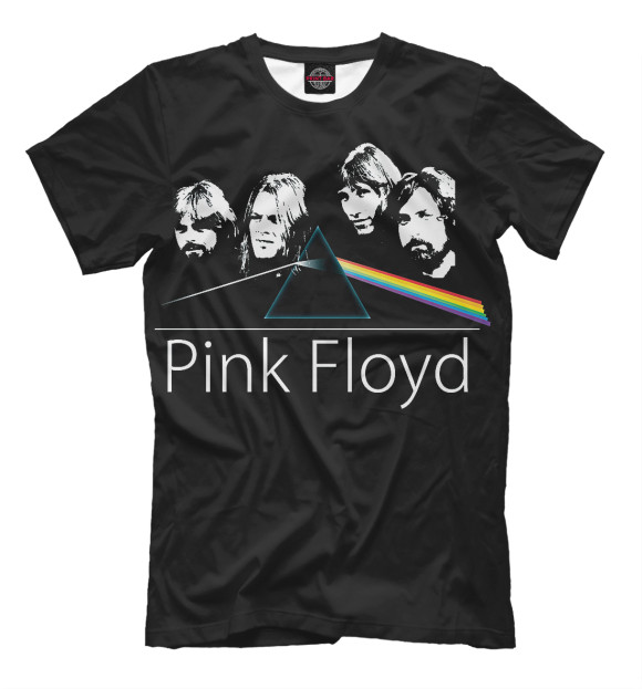 Мужская футболка с изображением Pink Floyd цвета Черный