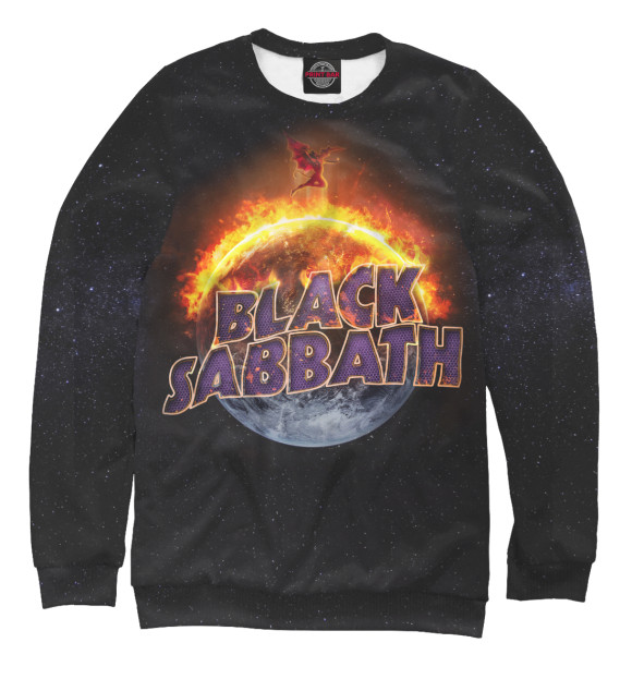 Женский свитшот с изображением Black Sabbath цвета Белый