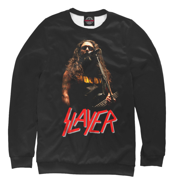 Мужской свитшот с изображением Slayer цвета Белый