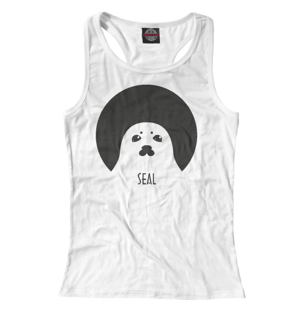 Женская майка-борцовка с изображением Seal цвета Белый