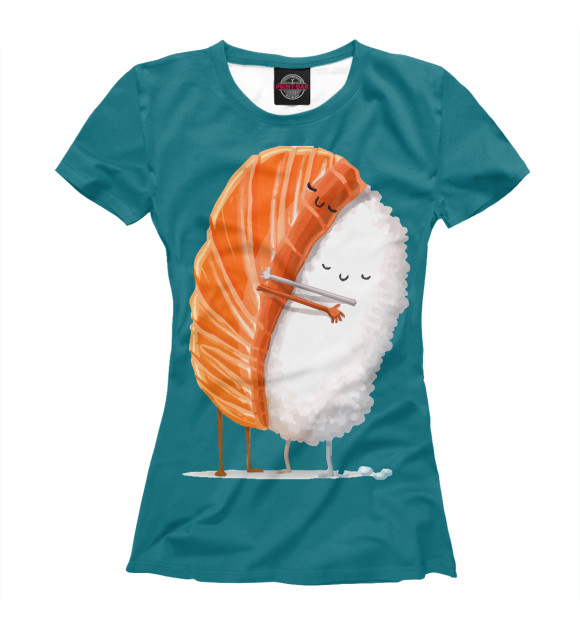 Футболка для девочек с изображением Sushi Love цвета Белый