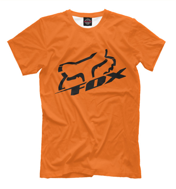 Мужская футболка с изображением FOX цвета Оранжевый