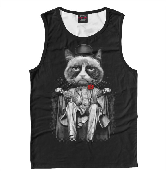 Майка для мальчика с изображением Кот Мафиози цвета Белый