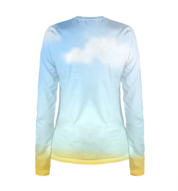 Женский лонгслив с притом Лиса йога цвета Белый Женский лонгслив с изображением Лиса йога цвета Белый