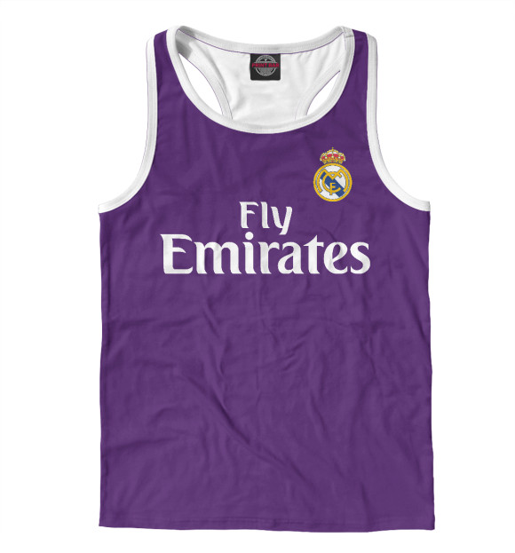 Мужская майка-борцовка с изображением Real Madrid цвета Белый