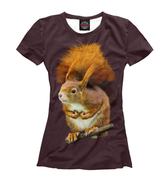 Футболка для девочек с изображением Белка цвета Белый