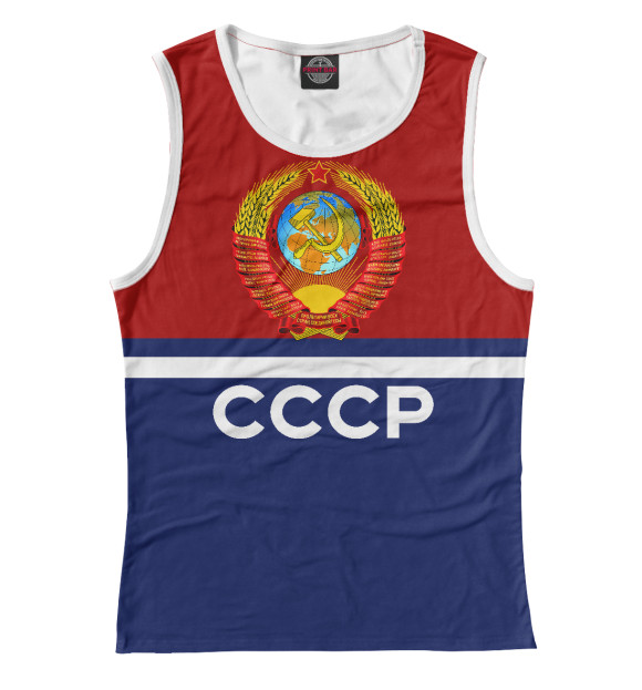 Женская майка с изображением СССР Герб цвета Белый