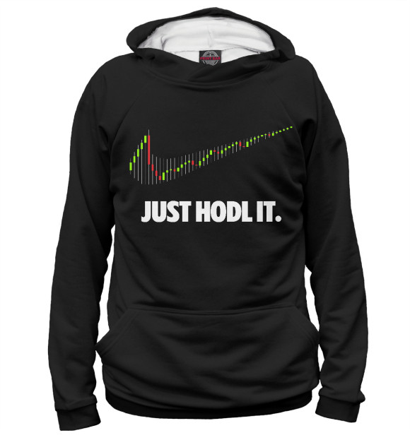 Худи для девочки с изображением JUST HODL IT цвета Белый