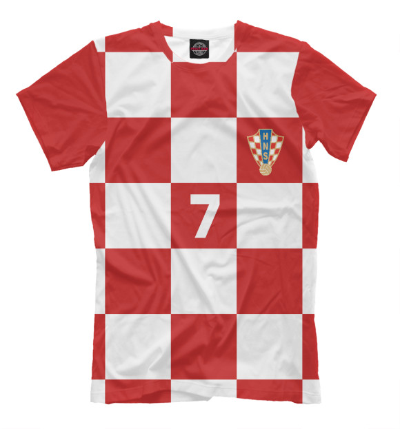 Мужская футболка с изображением Ракитич Хорватия 7 цвета Светло-коричневый