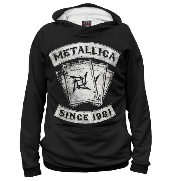 Мужское худи с изображением Metallica цвета Белый