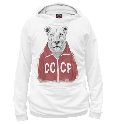 

Худи Print Bar, Белый, Львица СССР