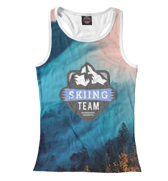 Женская майка-борцовка с изображением Skiing TEAM цвета Белый