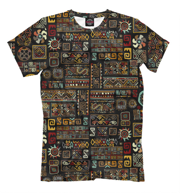 Мужская футболка с изображением Этнический орнамент цвета Молочно-белый